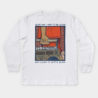 Kurtis Blow / 80s Styled Ghetto Blaster Design Kids Long Sleeve T-Shirt